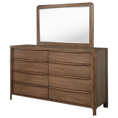 Maderia - 8-Drawer Dresser And Mirror - Walnut