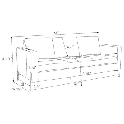 Tilly - Upholstered Track Arms Sofa Set