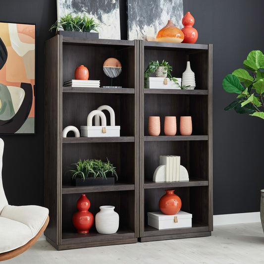 Modern Edge - 2 Piece Bunching Bookcase - Caffe
