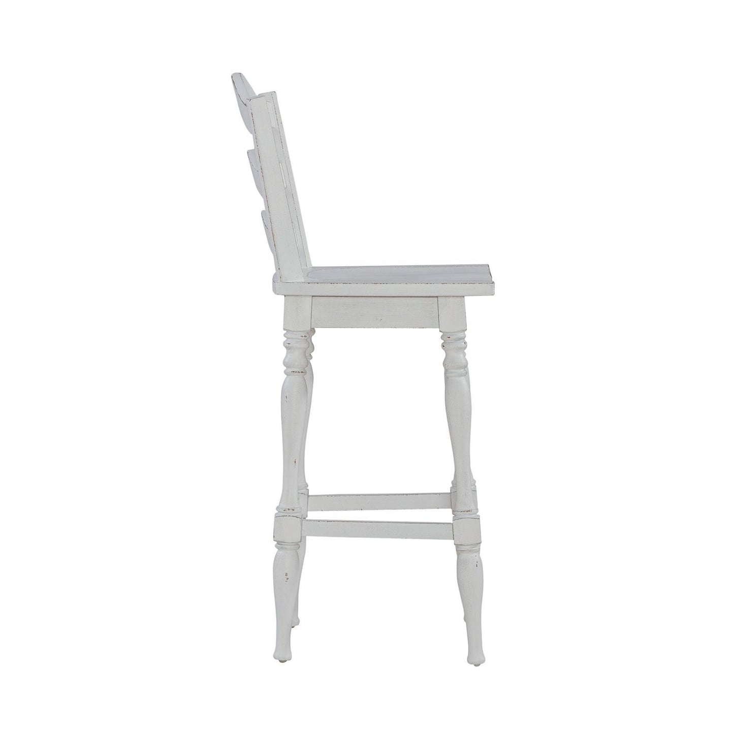 Magnolia Manor - Ladderback Swivel Bar Stool - White