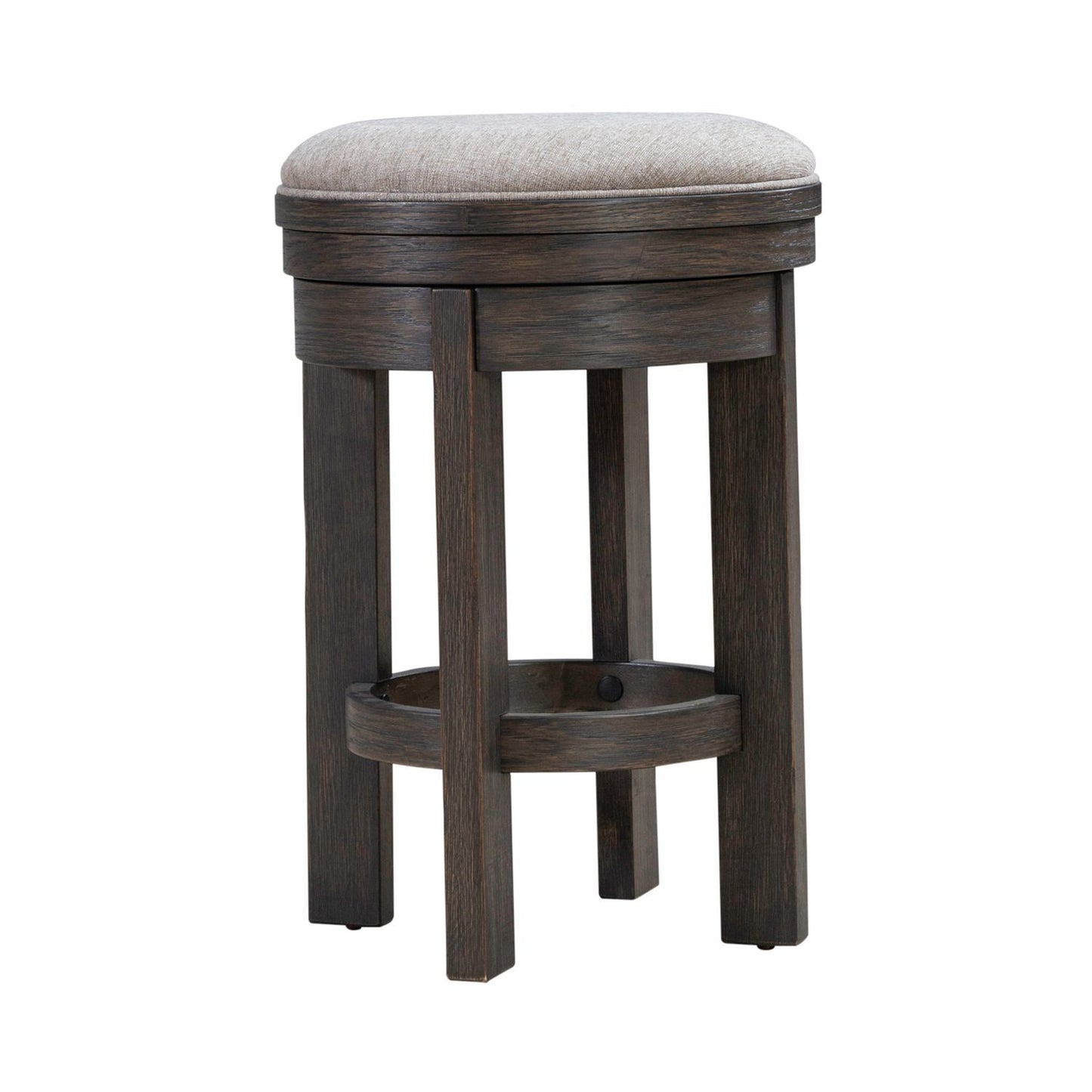 Lennox Hill - Upholstered Swivel Console Stool - Dark Brown