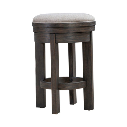Lennox Hill - Upholstered Swivel Console Stool - Dark Brown