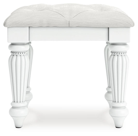 Kozlani - 3 Pc. - Vanity, Mirror And Stool - White