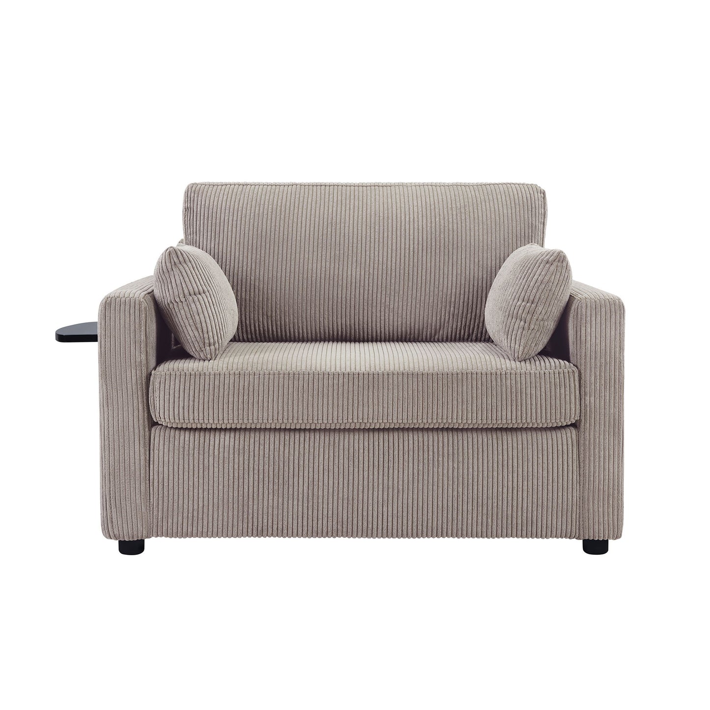 Sleeper Sofa With Foldable Mattress, USB Ports, Side Table & Storage Pocket