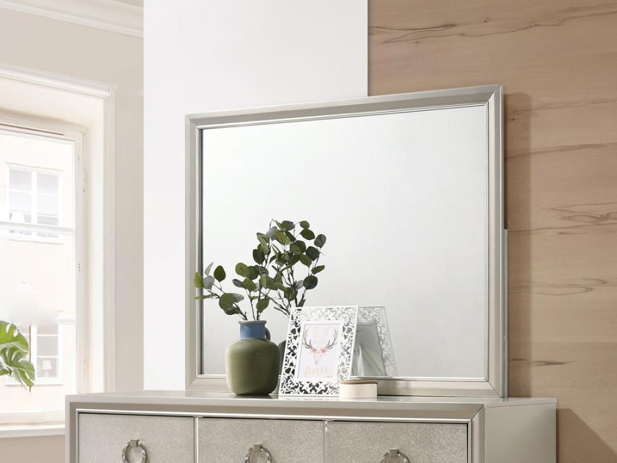 Salford - Rectangular Dresser Mirror - Metallic Sterling