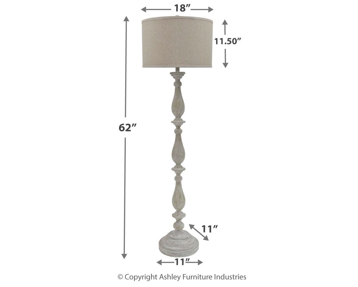 Bernadate - Poly Floor Lamp - Whitewash
