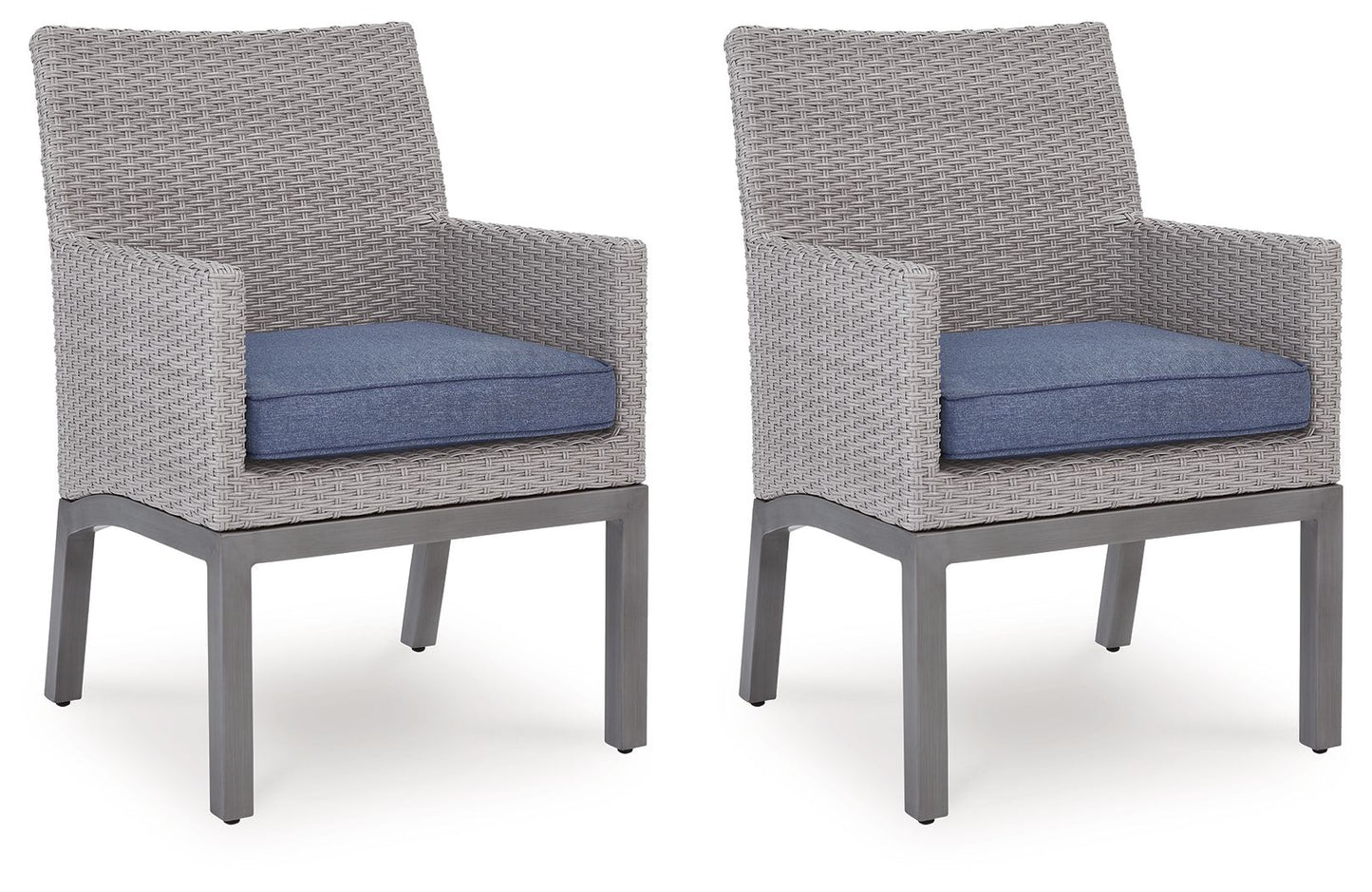 Half Moon Beach - Arm Chair With Cushion (Set of 2) - Blue / Gray