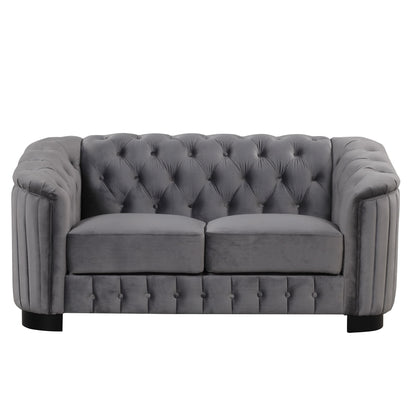 Upholstered Loveseat Sofa With Thick Removable Seat Cushion