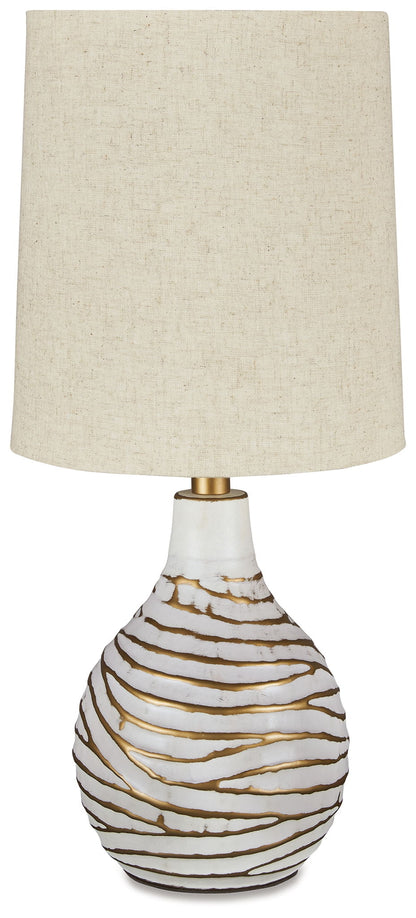Aleela - Metal Table Lamp  - White / Gold Finish