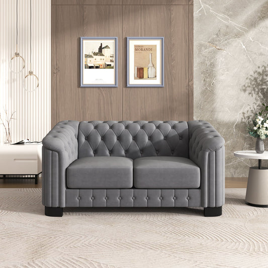 Upholstered Loveseat Sofa With Thick Removable Seat Cushion