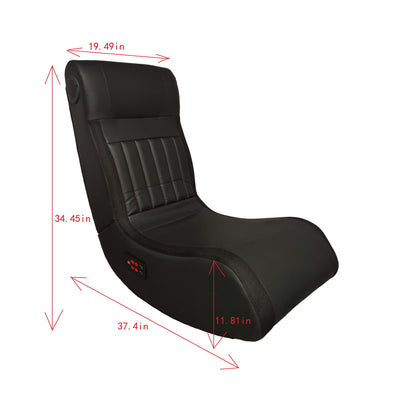 Foldable Gaming Chair With Onboard Speakers, LED Strip Lighting, Bluetooth, Vibration Massage, USB Charging Port - Black