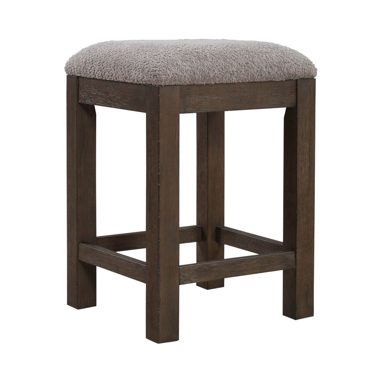 Cascade Falls - Upholstered Console Stool - Satin Espresso / Gray