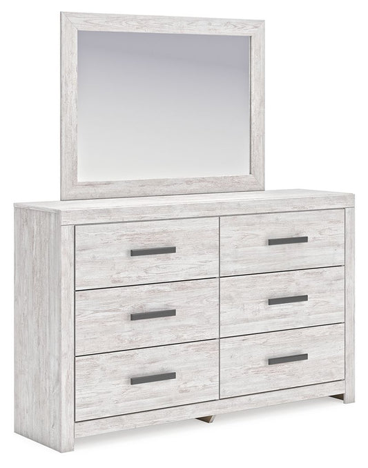 Cayboni - Dresser And Mirror - Whitewash