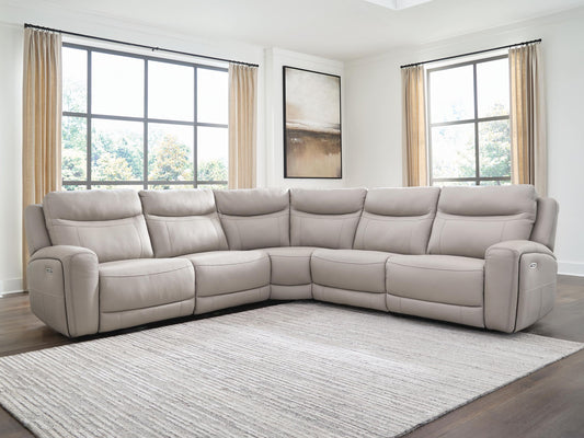 Gravier - 5-Piece Power Reclining Sectional - Gray