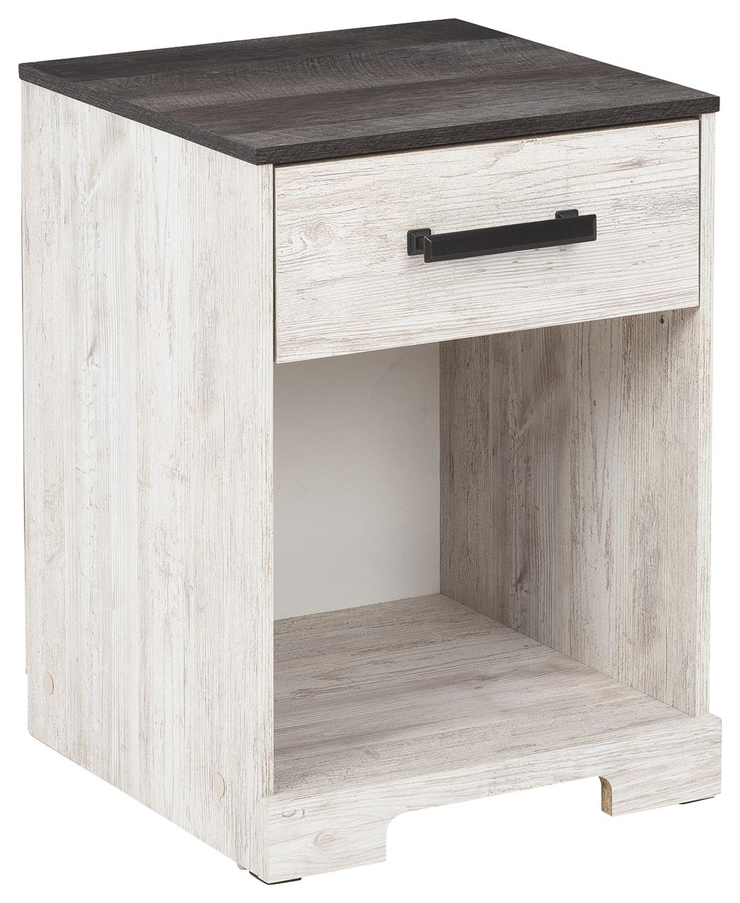 Shawburn - Whitewash / Charcoal Gray - One Drawer Night Stand