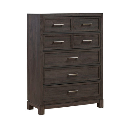 Modern Edge - 5 Drawer Chest - Brown
