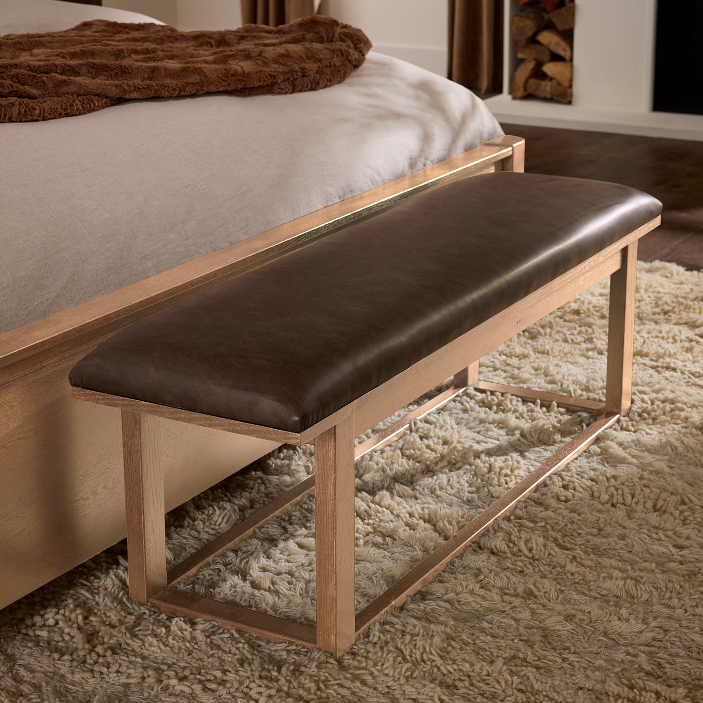 Lodge & Loft - Upholstered Bench - Sedona Brown