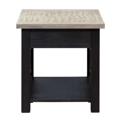 Heatherbrook - Drawer End Table - Black