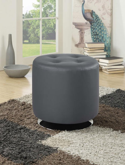 Bowman - Round Upholstered Tufted Swivel Ottoman