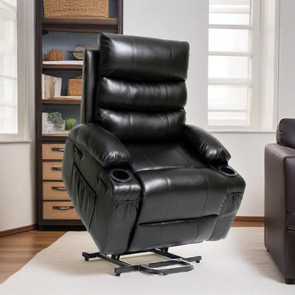 Large Size Electric Power Lift Recliner Chair Sofa With 8 Point Vibration Massage And Lumbar Heat