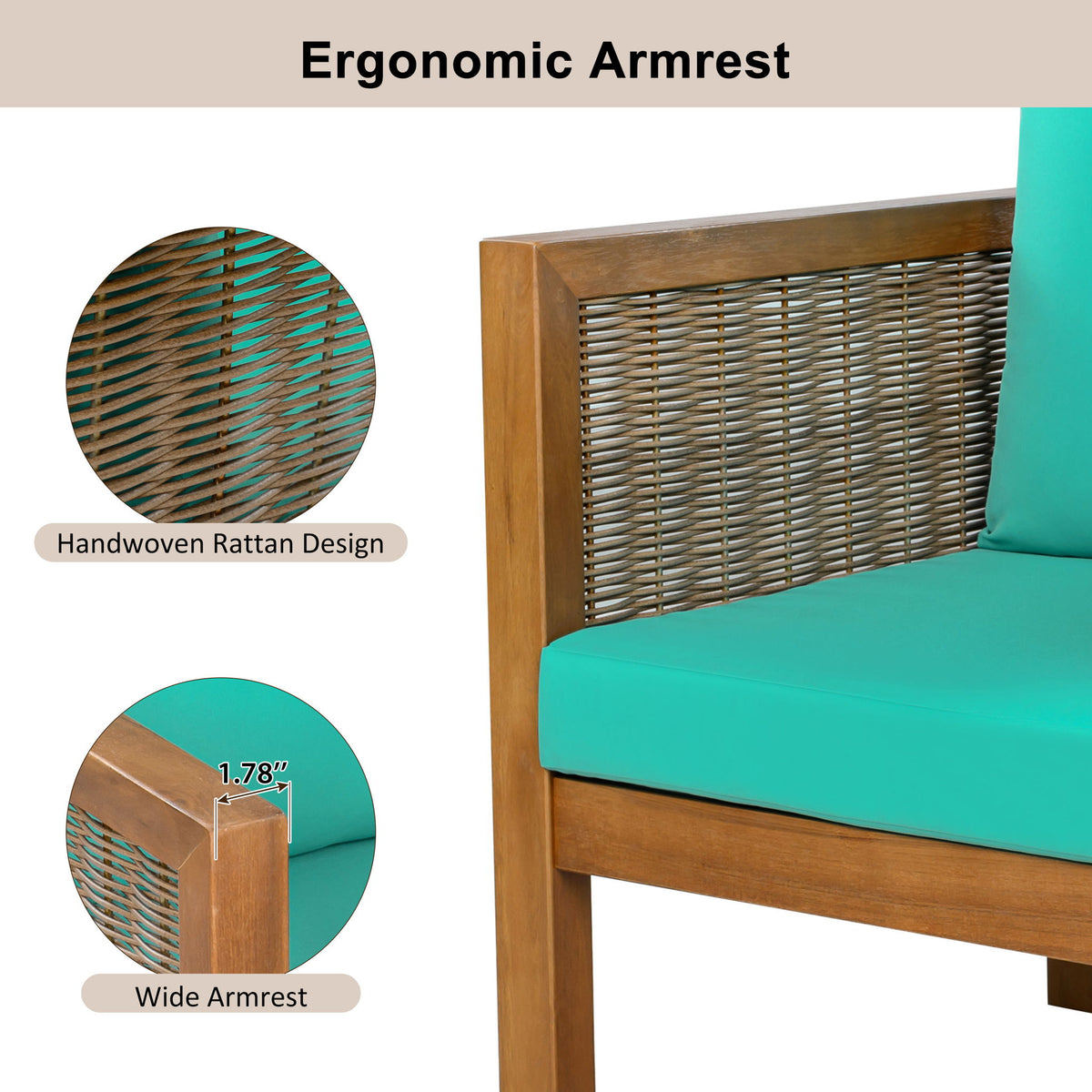 2 Piece Outdoor Armchair Set With Cushion