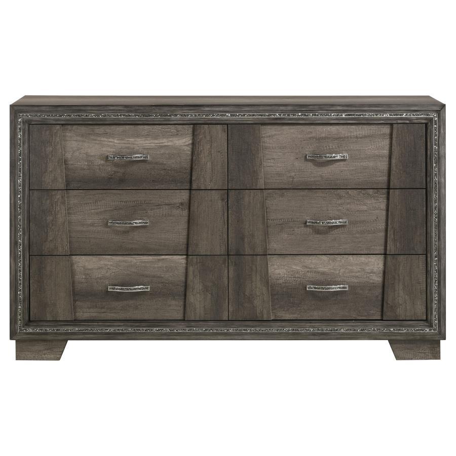 Janine - 6-Drawer Dresser - Gray