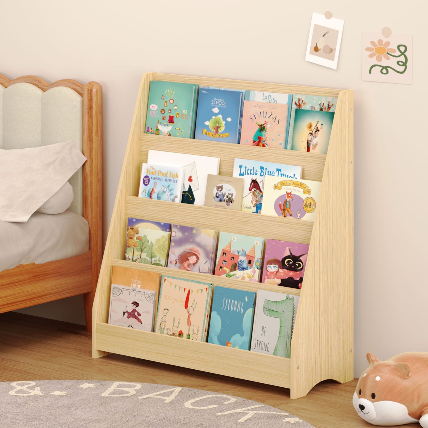 4 Tier Bookshelf, Toddler Book Display Shelves