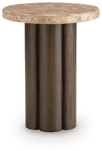 Darimore - Chair Side End Table - Burnished Brown