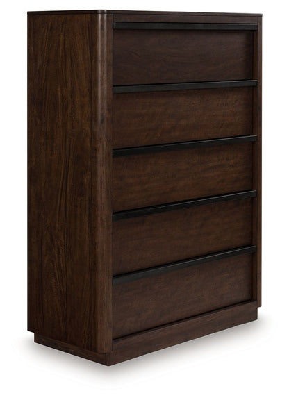 Dilenno - Five Drawer Chest - Dark Brown