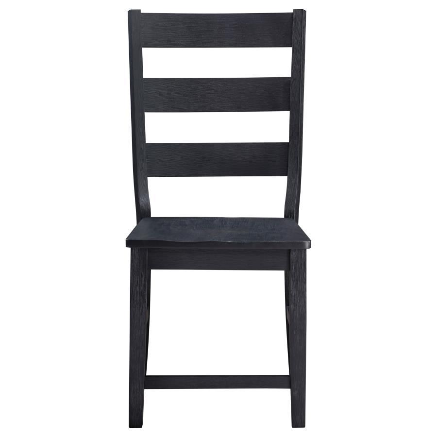 Newport - Ladder Back Wood Dining Side Chair (Set of 2) - Black