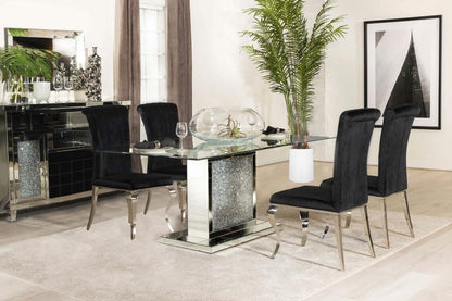 Marilyn - Rectangular Mirrored Dining Table Set