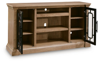 Wittenmyer - XL TV Stand With Fireplace Option - Natural / Black