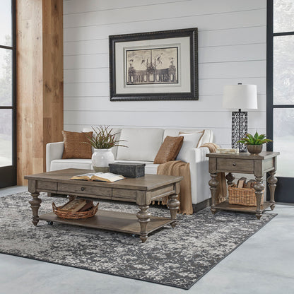 Americana Farmhouse - 3 Piece Table Set (1 Cocktail 2 End Tables) - Dusty Taupe