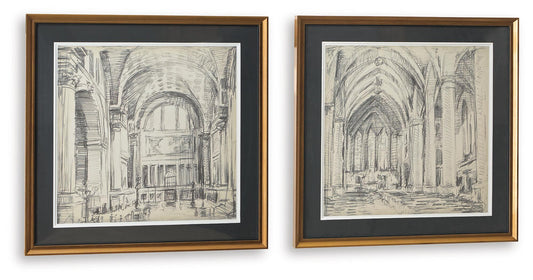 Downyard - Wall Art Set (Set of 2) - Black / Beige