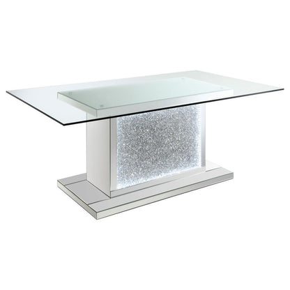 Marilyn - Rectangular Glass Top Dining Table - Silver