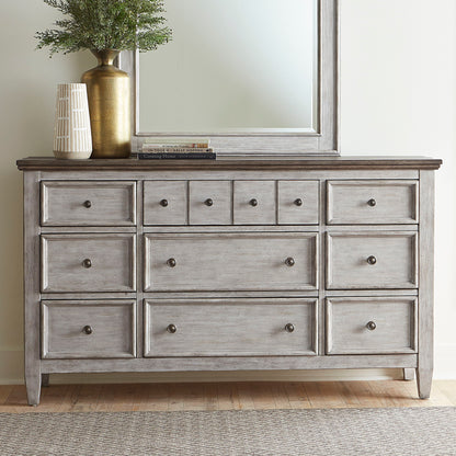 Heartland - 9 Drawer Dresser - White