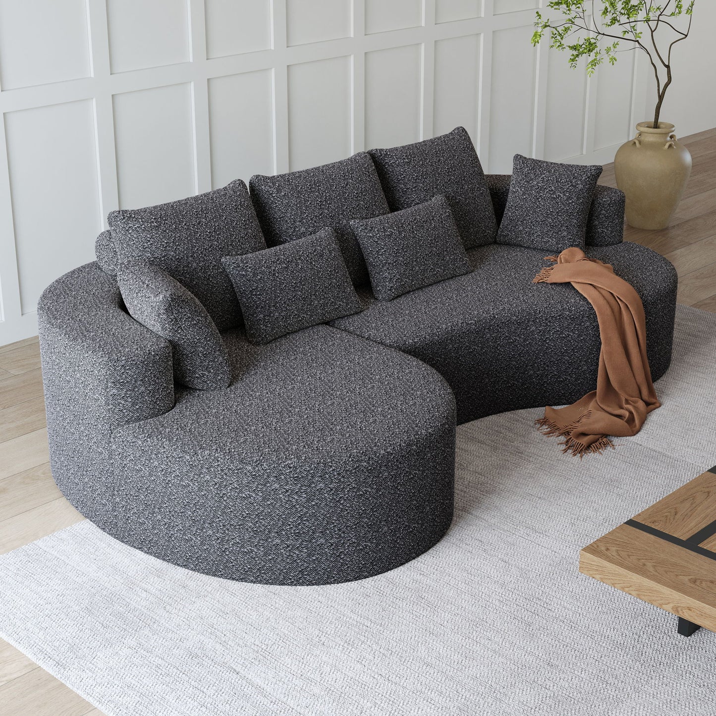 Curved Oversized Sectional Sofa With Extra Deep Seat
