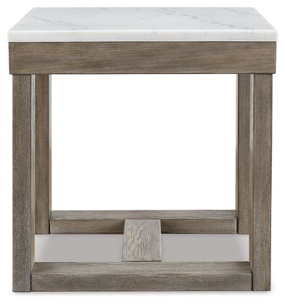 Loyaska - Brown / Ivory - Square End Table