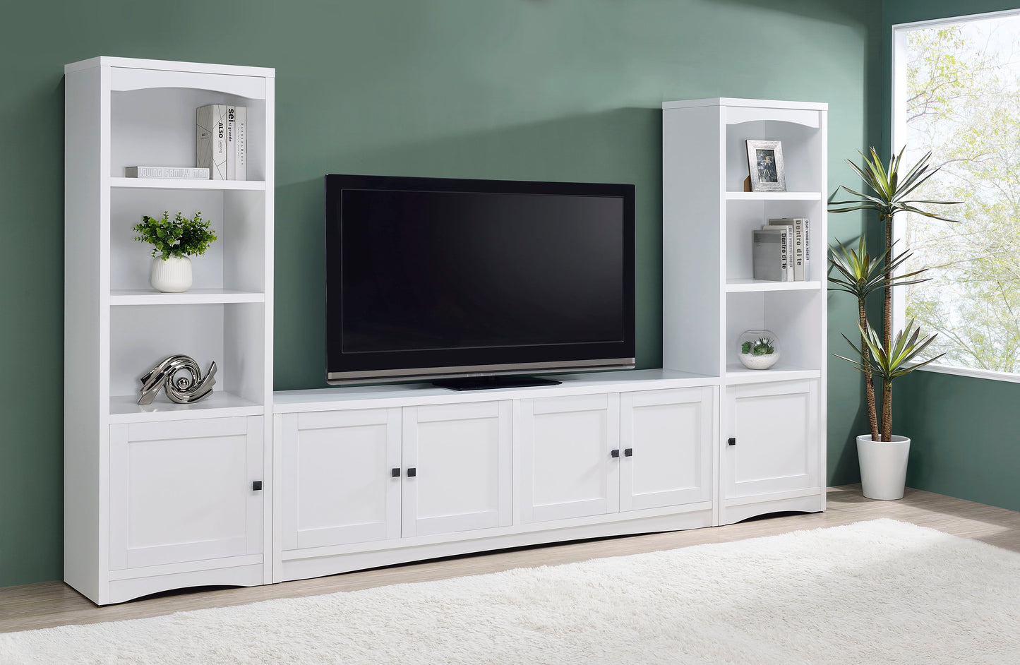 Laughlin - 3-piece Entertainment Center TV Stand - White