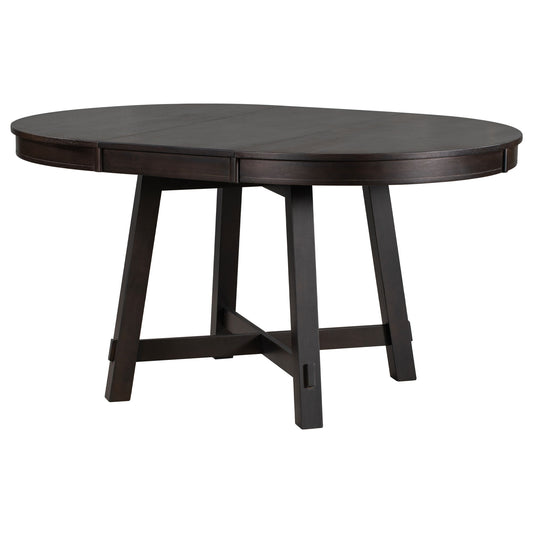 Gia - Round Extendable Dining Table With 16" Leaf Wood