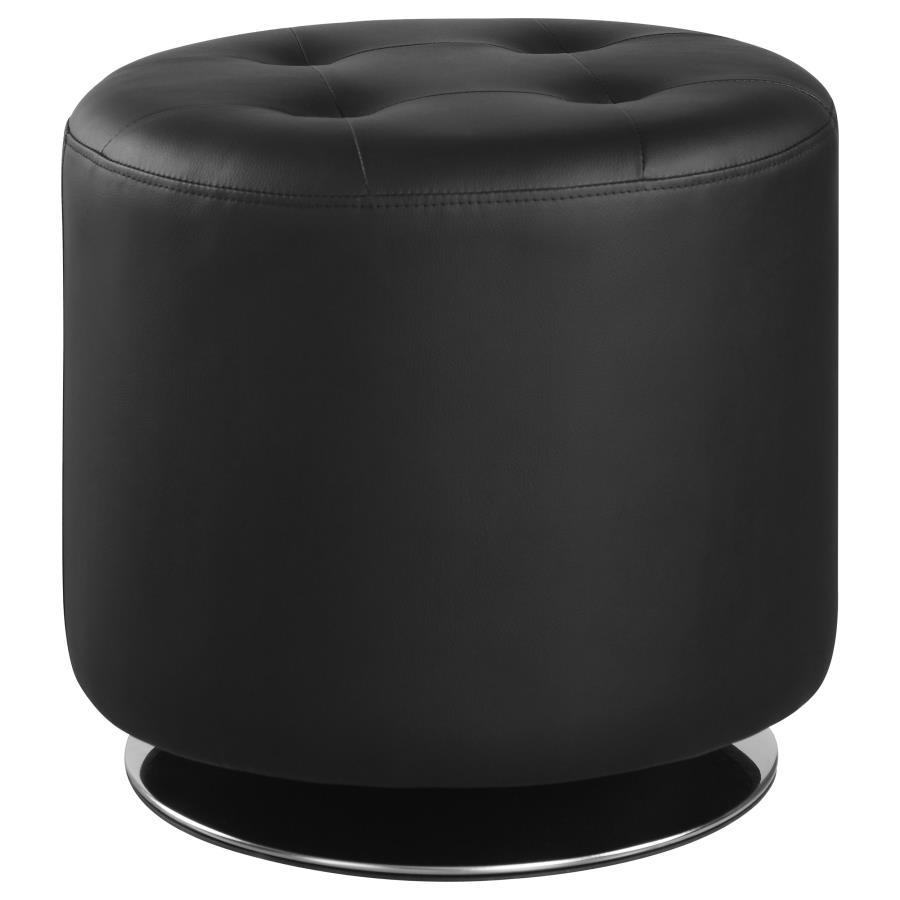 Bowman - Round Upholstered Tufted Swivel Ottoman