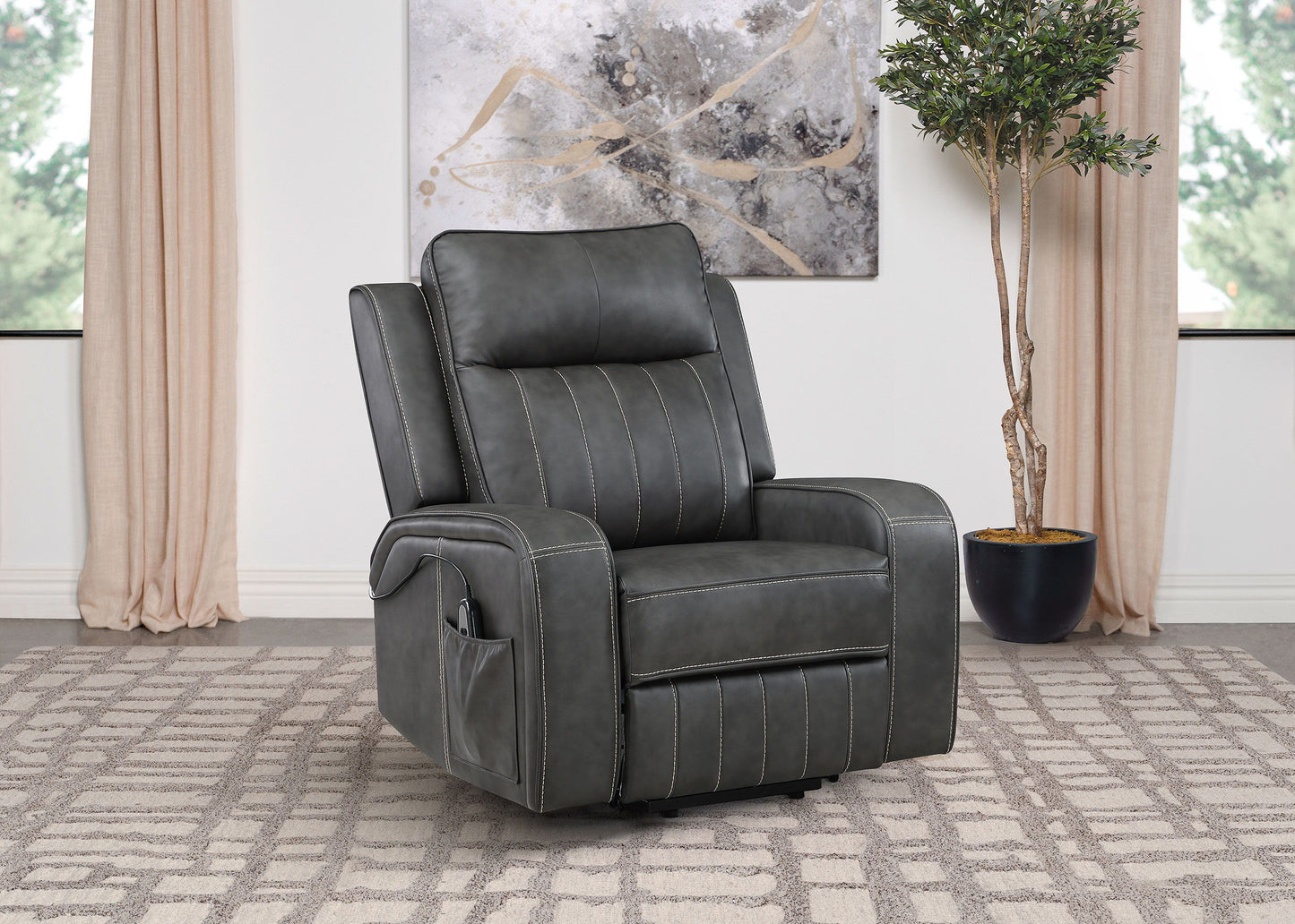 Raelynn - Upholstered Track Arm Recliner