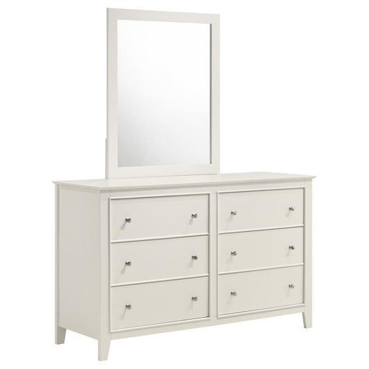 Selena - 6-drawer Dresser With Mirror - Cream White