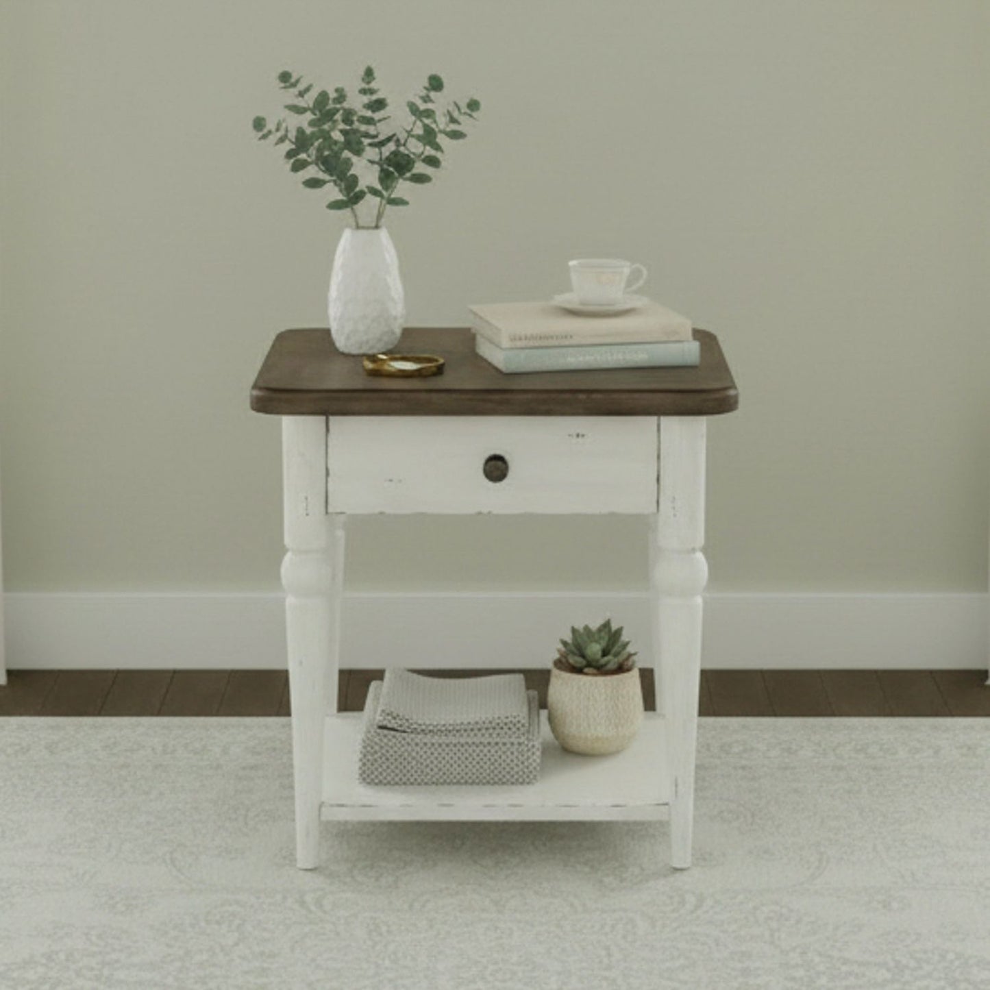 Turnberry Park - Rectangular End Table - White