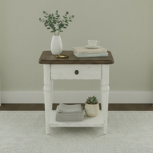 Turnberry Park - Rectangular End Table - White