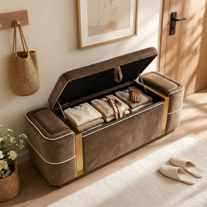 Storage Bench Upholstered Ottoman Bed End Bench With Lift Top Storage