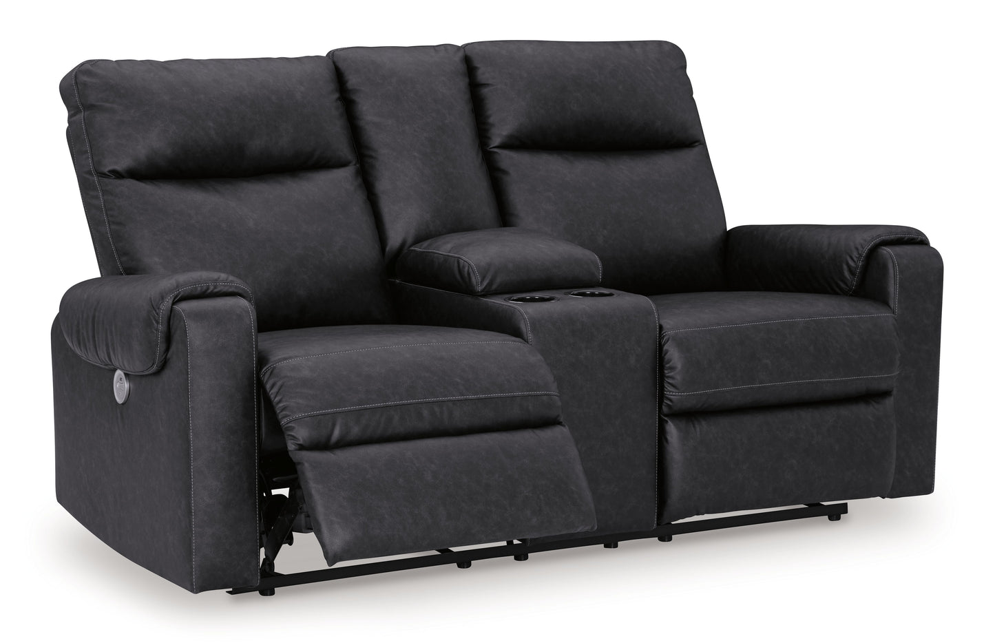 Axtellton - Carbon - Dbl Power Reclining Loveseat with Console