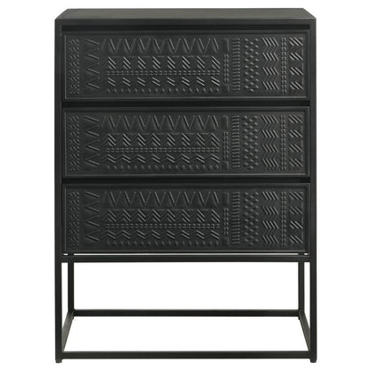 Alcoa - 3-Drawer Multi-Purpose Tall Accent Cabinet - Black