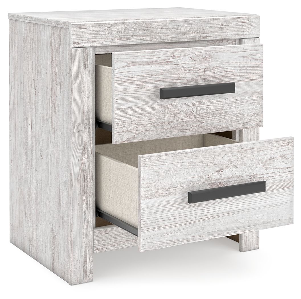 Cayboni - Two Drawer Night Stand - Whitewash