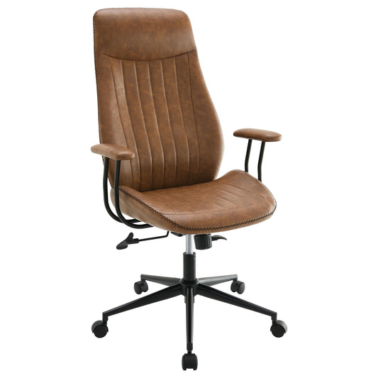 Ranger - Upholstered Adjustable Home Office Desk Chair-  Brown